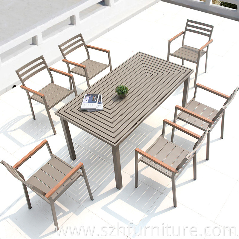 One table with multiple chairs, outdoor preference